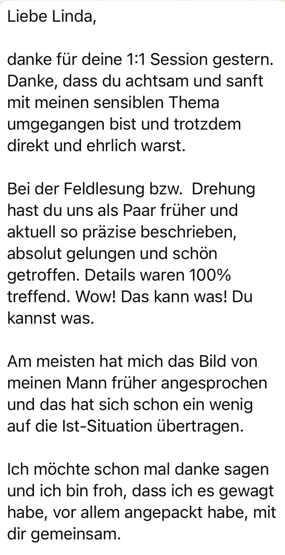 Feedback Einzelsession